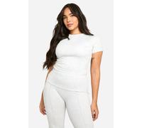 boohoo Women's Plus Dsgn Studio Ultra Sculpt Short Sleeve Top in Ash Grey | Size: 18