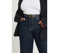 boohoo Women's Plus Gold Buckle Belt in Black | Size: XL/2XL