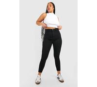 Boohoo Plus High Waisted Jeggings In Black black 20