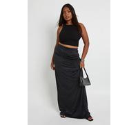 boohoo Women's Plus Hot Fix Maxi Skirt in Black | Size: 28