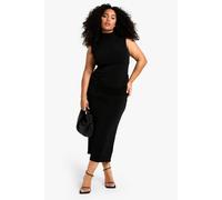 boohoo Women's Plus One Shoulder Ruched Detail Maxi Dress in Black | Size: 22