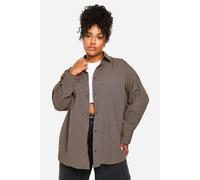 boohoo Women's Plus Oversized Chocolate Check Shirt | Size: 22