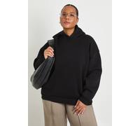 boohoo Women's Plus Oversized Hoodie in Black | Size: 18