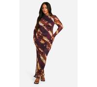boohoo Women's Plus Printed Low Back Column Maxi Dress | Size: 28