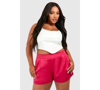 boohoo Women's Plus Satin Tailored Short in Hot Pink | Size: 18