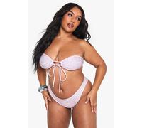 boohoo Women's Plus Shell Print High Waist Brief in Purple | Size: 28