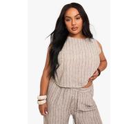 boohoo Women's Plus Sleevless Loose Fit Top in Mocha | Size: 18