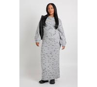 boohoo Women's Plus Soft Knit Marl Knitted Maxi Dress in Grey | Size: 26