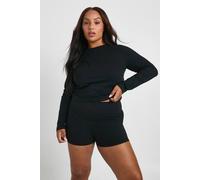 boohoo Women's Plus Sports Supersoft Fitness Short in Black | Size: 28