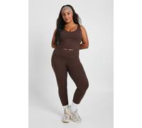 boohoo Women's Plus Super Soft Sculpt Seam Detail Legging Pants in Coffee | Size: 26