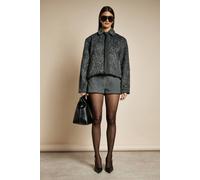 Boohoo Premium Wool Blend Bomber Jacket In Charcoal charcoal 14