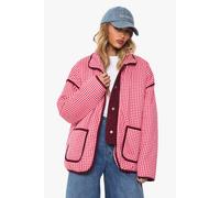 boohoo Women's Printed Oversized Jacket in Red | Size: 14