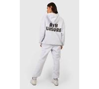 boohoo Women's Puff Print Hooded Tracksuit in Ash Grey | Size: Small