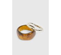 boohoo Women's Resin Chunky Bangle Bracelet 2 Pack in Gold