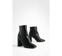 boohoo Women's Round Toe Block Heel Ankle Boots in Black | Size: 4
