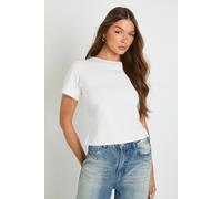 boohoo Women's Scuba Crepe Cinched Tie Back Top in White | Size: 16