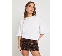 boohoo Women's Sequin Mini A Line Skirt in Espresso | Size: 10