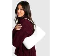 boohoo Women's Shiny Pu Shoulder Bag With Crossbody Strap in White