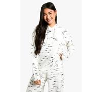 boohoo Women's Soft Knit Marl Oversized Knitted Hoody in Ecru | Size: Medium