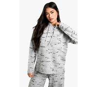 boohoo Women's Soft Knit Marl Oversized Knitted Hoody in Grey | Size: Medium