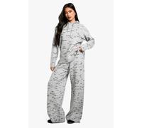 boohoo Women's Soft Knit Marl Slouchy Wide Leg Knitted Trouser in Grey | Size: Small