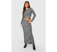 boohoo Women's Soft Marl Knit Maxi Skirt in Black | Size: Small