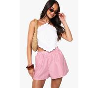 boohoo Women's Stripe Boxer Short in Red | Size: 6