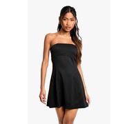 boohoo Women's Structured Bandeau Tailored Mini Dress in Black | Size: 14