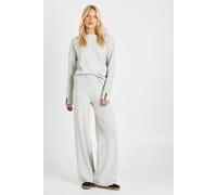 boohoo Women's Super Soft Button Cuff Detail Oversized Jumper & Wide Leg Trouser Co-Ord in Grey | Size: XL