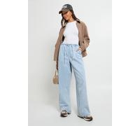 boohoo Women's Supersoft Elasticated Waistband Jean in Bleached Blue | Size: 6