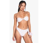 boohoo Women's Swimwear Essentials Ditsy Floral Bikini Bottoms in Pink | Size: 8