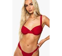 Boohoo Swimwear Essentials Fuller Bust Balcony Bikini Top In Red red 36DD