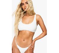 Boohoo Swimwear Essentials Fuller Bust Scoop Bikini Top In White white 6