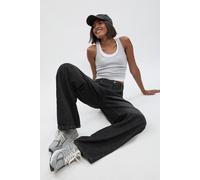 boohoo Women's Tall Basic High Waist Super Wide Leg Jean in Washed Black | Size: 14/34L