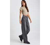 boohoo Women's Tall Basic Wide Leg Jean in Mid Grey | Size: 8/34L