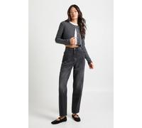 boohoo Women's Tall Basics High Waist Mom Jean in Washed Black | Size: 8/36L