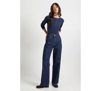 boohoo Women's Tall Basics High Waist Straight Leg Jean in Indigo | Size: 14/34L