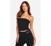 boohoo Women's Tall Belted Bandeau Top in Black | Size: 14
