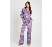boohoo Women's Tall Brushed Check Long Sleeve Shirt & Trousers Pyjama Set | Size: 6
