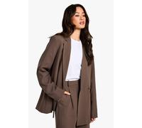 boohoo Women's Tall Essential Oversized Blazer in Taupe | Size: 18