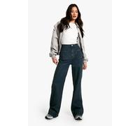 boohoo Women's Tall Pocket Detail Flare Leg Jean in Vintage Blue | Size: 6/34L