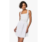 boohoo Women's Tall Stripe Seersucker Mini Dress in White | Size: 10