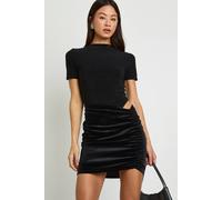 boohoo Women's Tall Velvet Cap Sleeve Mini Dress in Black | Size: 14