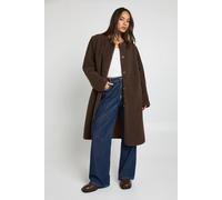 Boohoo Teddy Collarless Maxi Jacket In Brown brown 16
