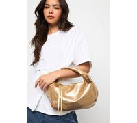 boohoo Women's Textured Metallic Slouchy Grab Bag in Gold