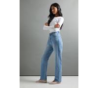 boohoo Women's The Tall High Waist Mom Jean in Mid Blue | Size: 6