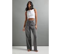 boohoo Women's The Tall High Waist Straight Leg Jean in Grey | Size: 6