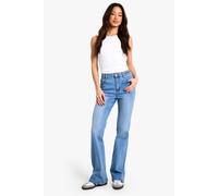 boohoo Women's The Tall Low Waist Bootcut Jean in Light Wash | Size: 16/34L