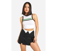 boohoo Women's Twill Fold Over Detail Skorts in Black | Size: 12