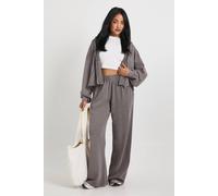 boohoo Women's Washed Distressed Hem Straight Leg Tracksuit in Grape | Size: Small